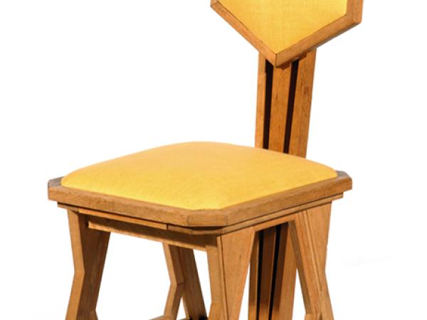 Peacock-shaped wooden chair