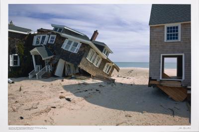 Destroyed beach houses in the aftermath of Hurricane Sandy
