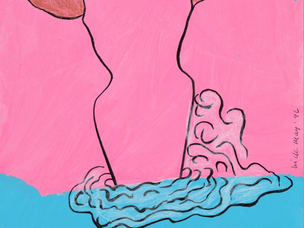 Abstract figure with birds for arms