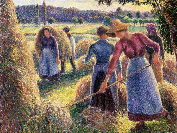 Women working in the hay fields