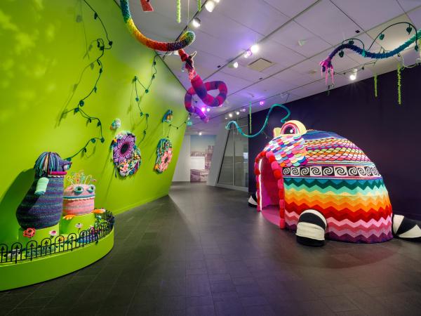 Wideshot gallery view of The Tangled Self installation