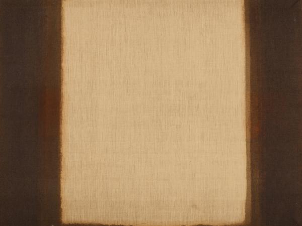 Paneled painting with brown at the edges and tan in the center
