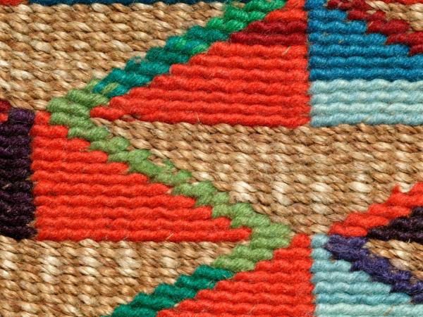 Woven colored pattern for an Indigenous bag