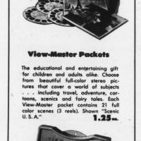 black and white ad for View Master